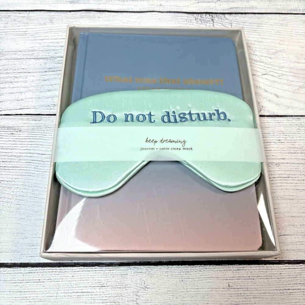 Keep Dreaming Dream Journal and Satin Eye Mask Gift Set by Garven HB Blue NEW